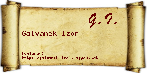 Galvanek Izor névjegykártya
